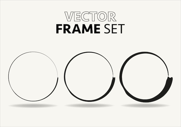 Hand drawn circles sketch frame vector set Rounds scribble line circles Vector illustrations