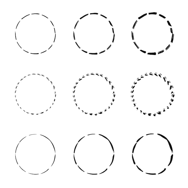 Hand drawn circles sketch Round frames in doodle style Simple hand drawn circle