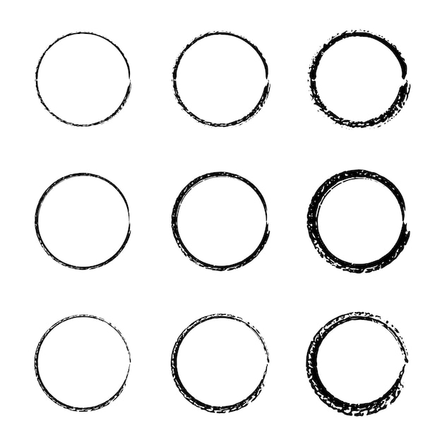 ベクトル 手描き円スケッチ ベクトル グランジ ラウンド形状デザイン要素の落書き円