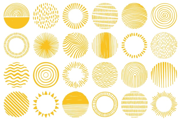 Hand drawn circles Vector design elements Round frames and backgrounds