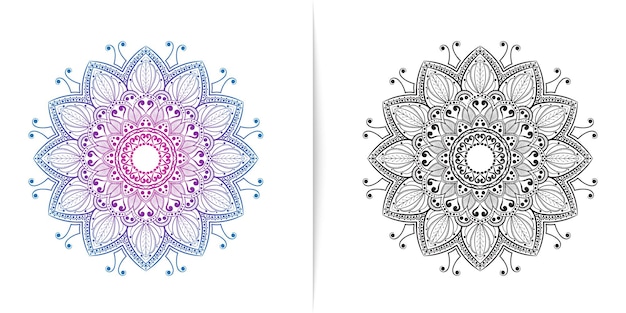 Hand drawn circular pattern mandala motif