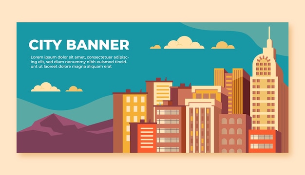 Vector hand drawn city banner