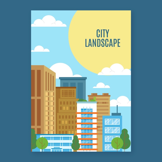 Vector hand drawn city poster template