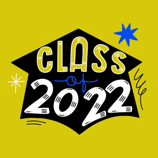 Vector hand drawn class of 2022 lettering