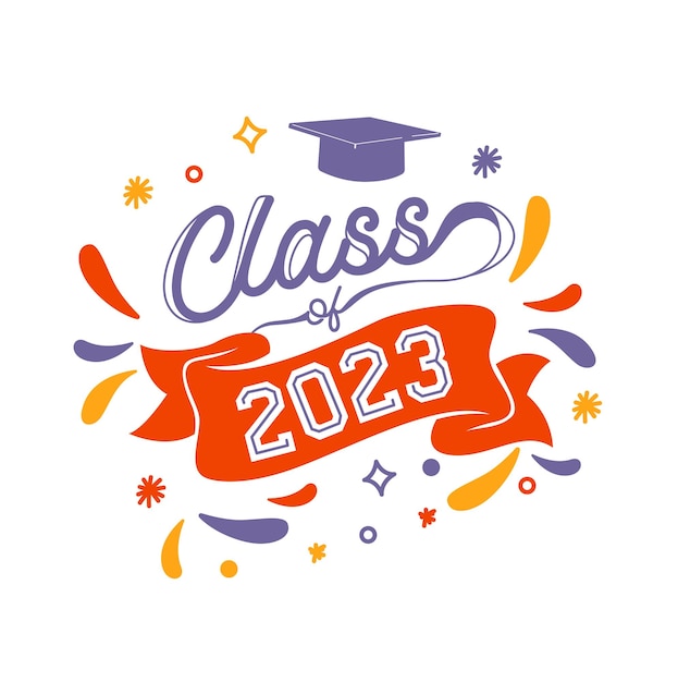 Hand drawn class of 2023 lettering