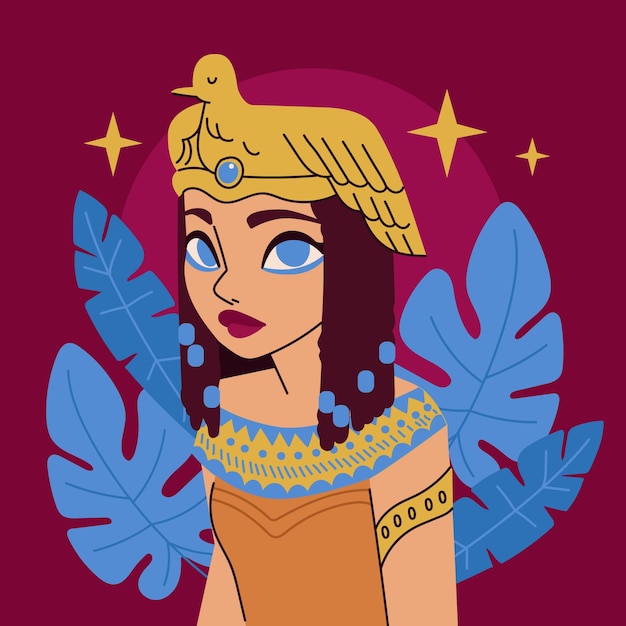 Vector hand drawn cleopatra illustration