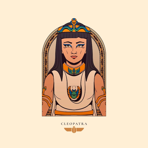 Design del logo cleopatra disegnato a mano