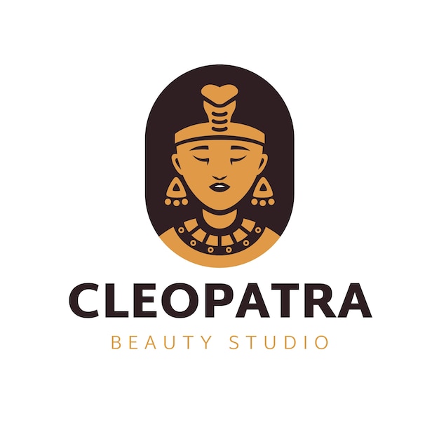 Hand drawn cleopatra logo design