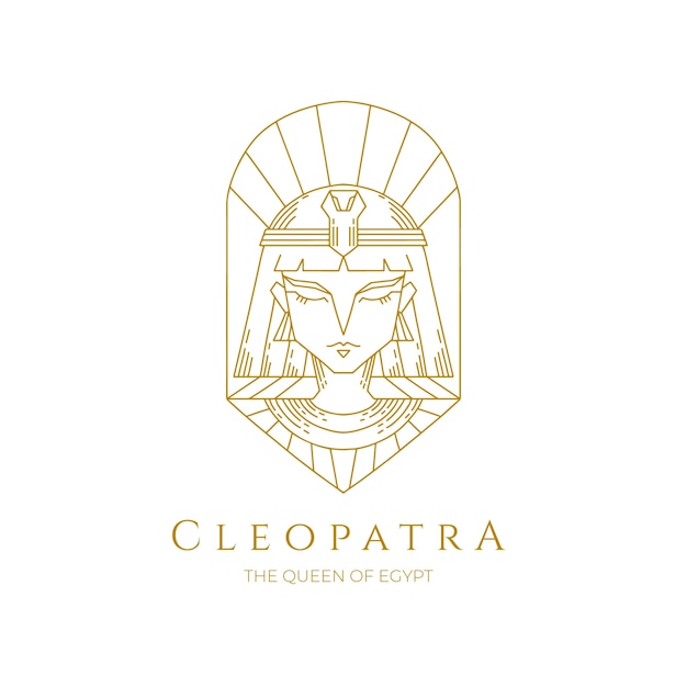 hand drawn cleopatra logo template
