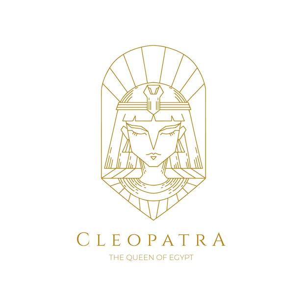 Modello di logo cleopatra disegnato a mano