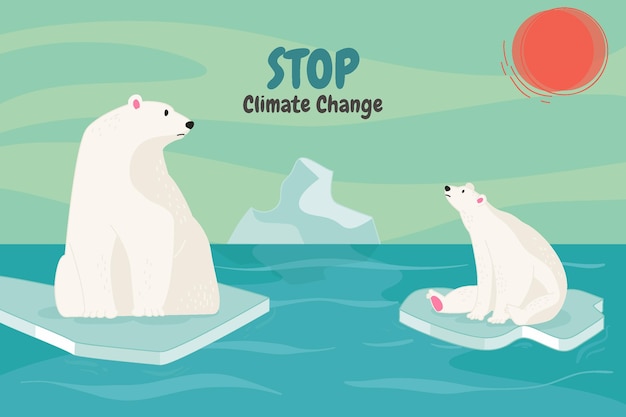 Hand drawn climate change concept illustrated