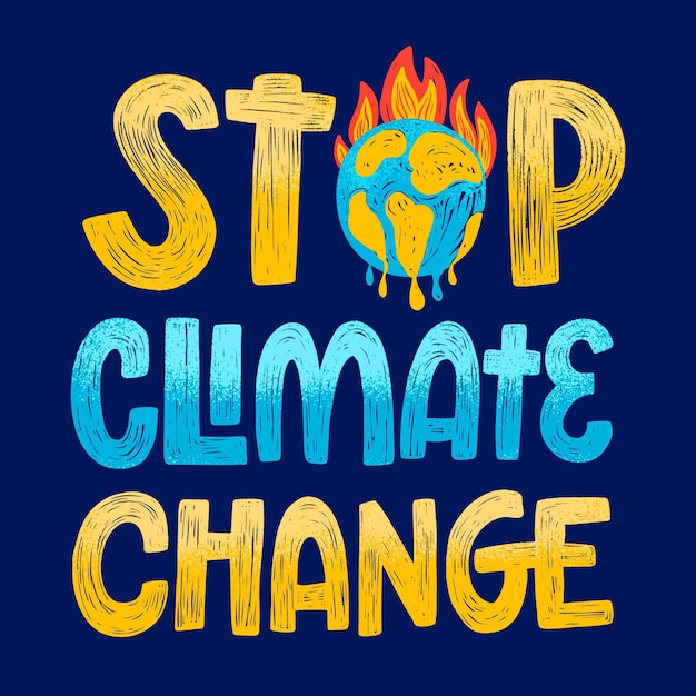 Vector hand drawn climate change lettering