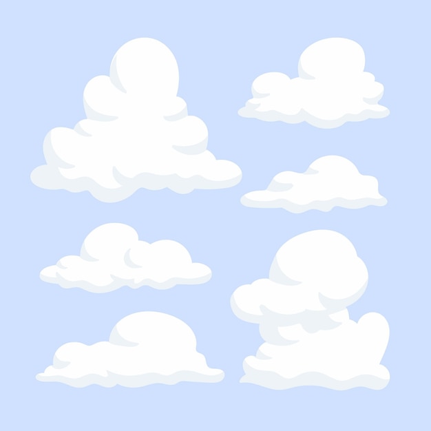 Vector hand drawn cloud pack