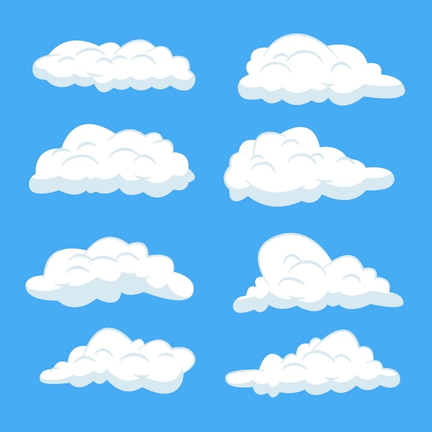 Hand drawn cloud in the sky collection