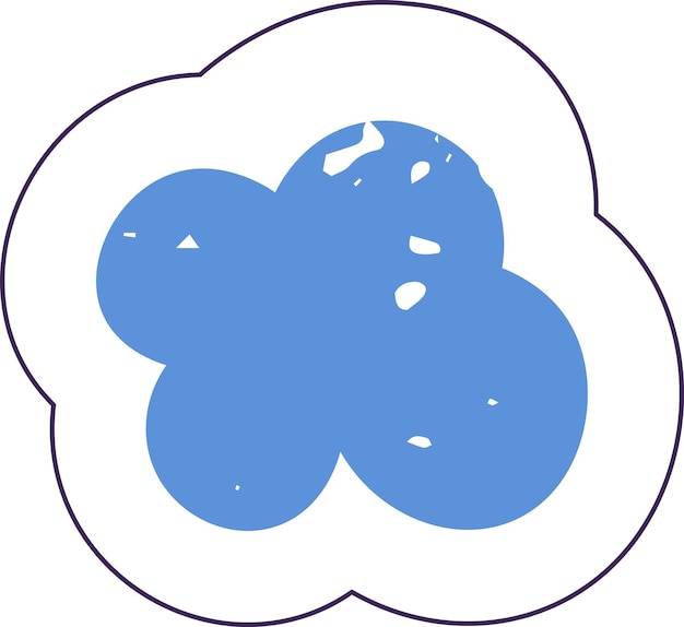 手描きの雲のステッカー