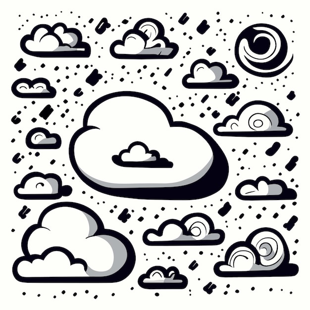 Hand drawn clouds collection