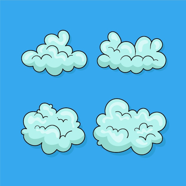 Hand drawn clouds collection