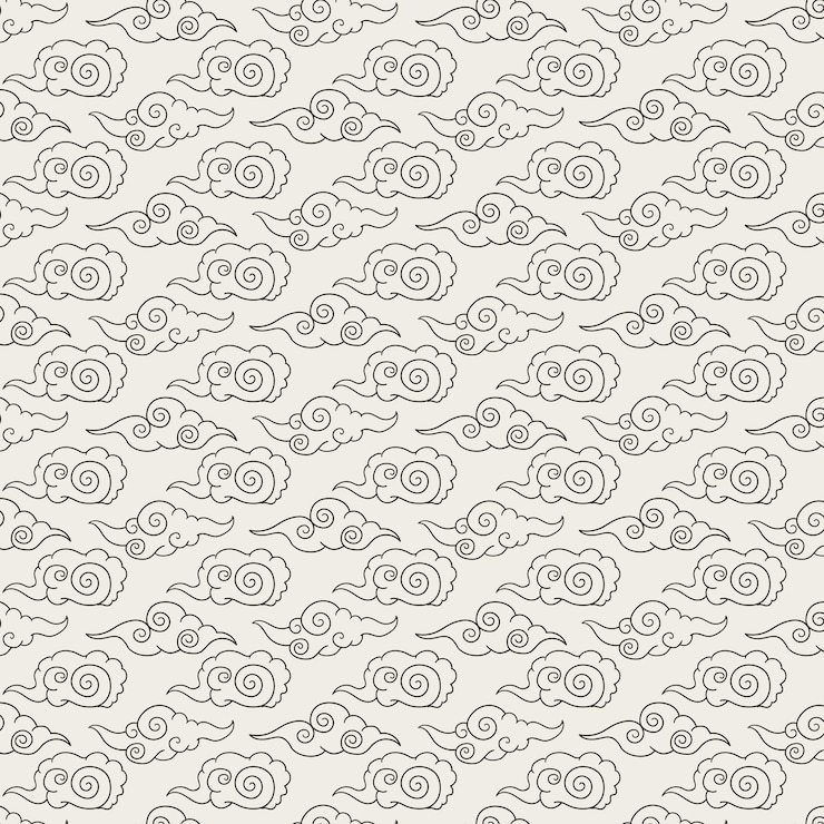 Vector hand drawn clouds pattern background