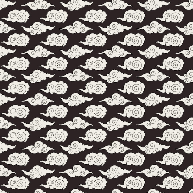 Hand drawn clouds pattern background