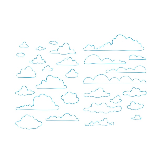 Vector hand drawn clouds