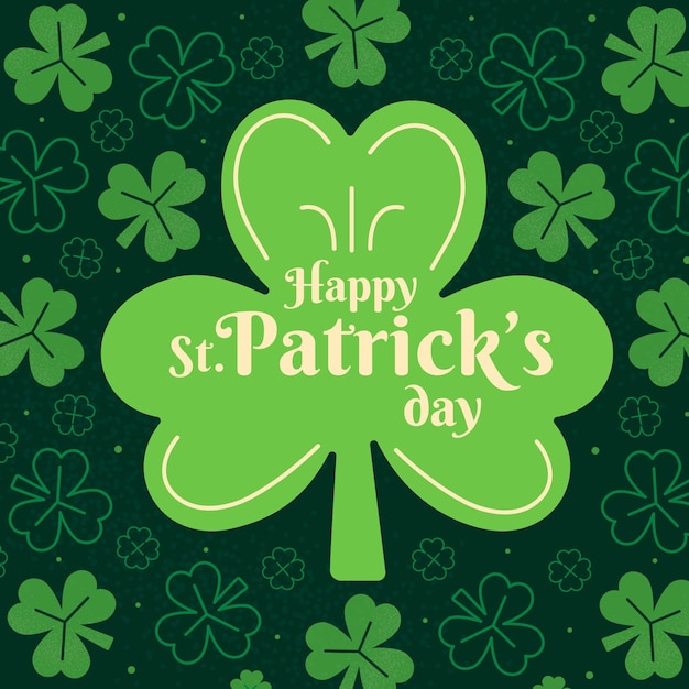 Vector hand drawn clovers st. patrick's day