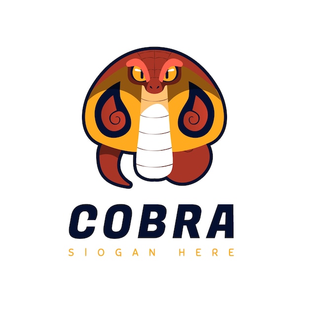 Vettore modello di logo cobra disegnato a mano