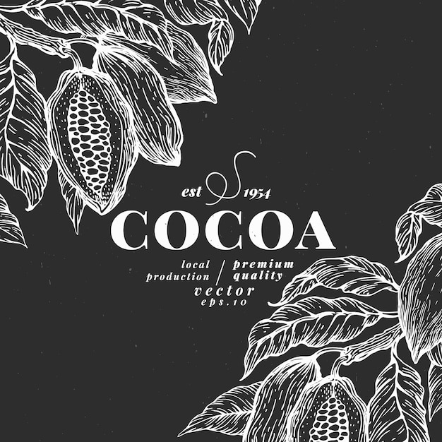 Modello di disegno di cacao disegnato a mano