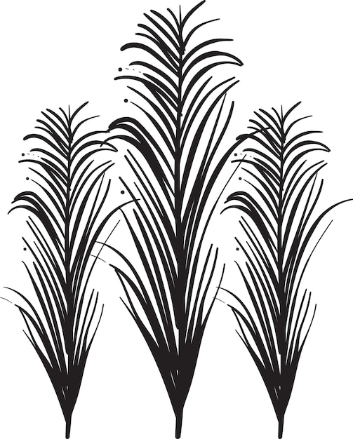 hand drawn coconut leaves