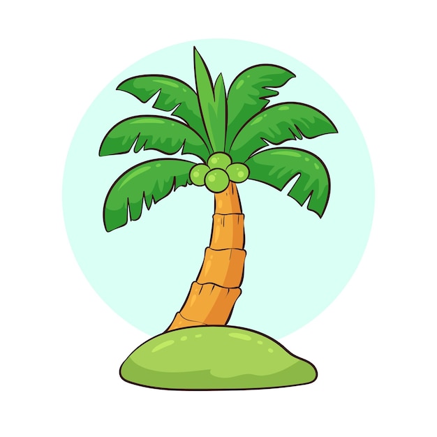 Vector hand drawn coconut tree