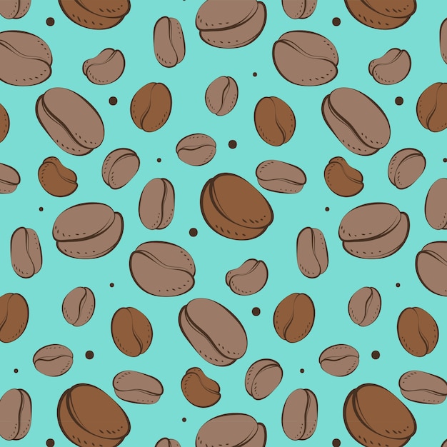 Hand drawn coffee bean drawing pattern