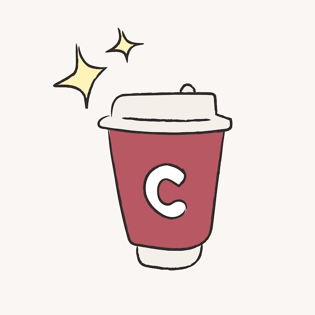 手描きのコーヒー カップ