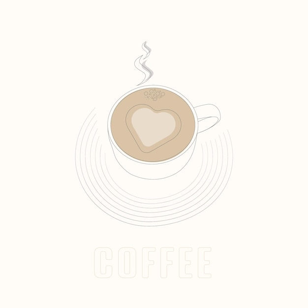 Vector hand drawn coffee line art illustration