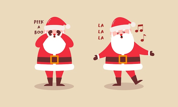 Ручная коллекция персонажей Санта-Клауса на Рождество