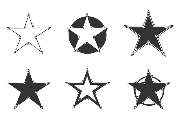 Hand drawn collection of stars