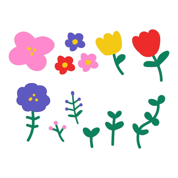 hand drawn color flower