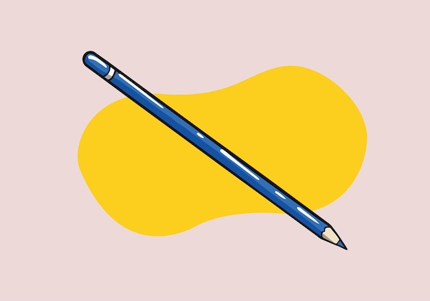 Цветной карандаш ручной работы. Цветные карандаши в мультяшном стиле. Векторная плоская икона.