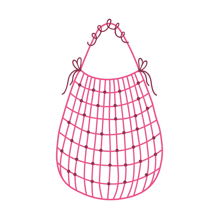 Vector hand drawn colored ecofriendly shopping bag clothes isolated on a white background