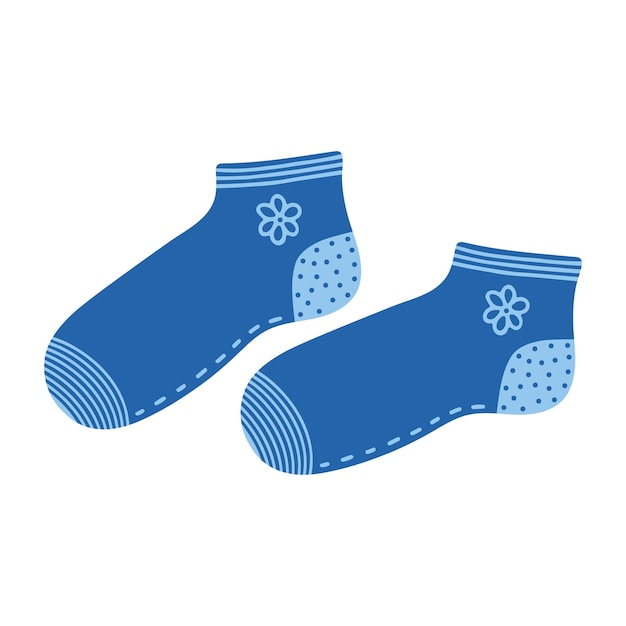 Vector hand drawn colored socks clothes isolated on a white background doodle illustration