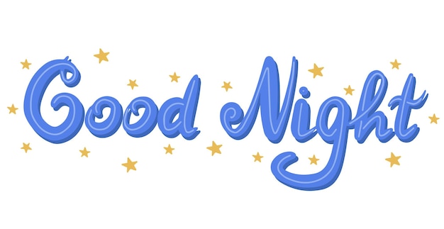 Vector hand drawn colorful calligraphic lettering of wish good night and sweet dreams