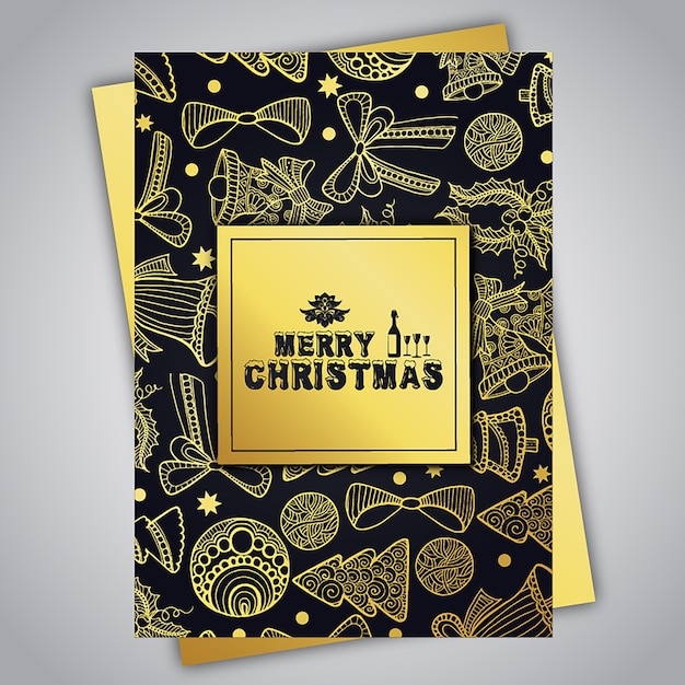 Hand drawn colorful christmas brochure