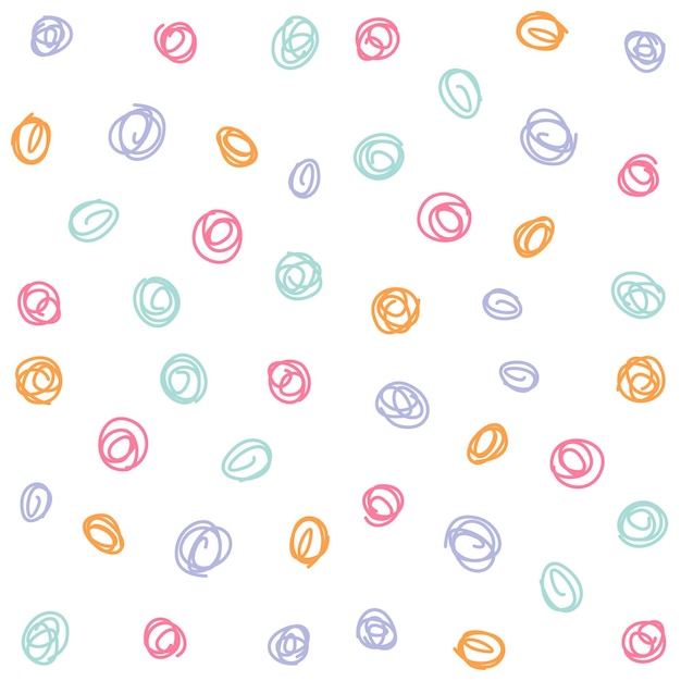 Hand drawn colorful circles seamless pattern, Cute circle seamless pattern background