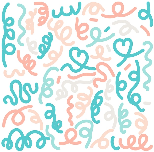 Vector hand drawn colorful confetti