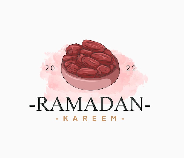 Hand drawn colorful dates design for ramadan day