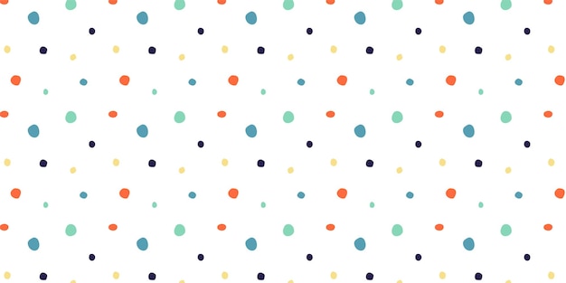 Hand drawn colorful dot seamless pattern