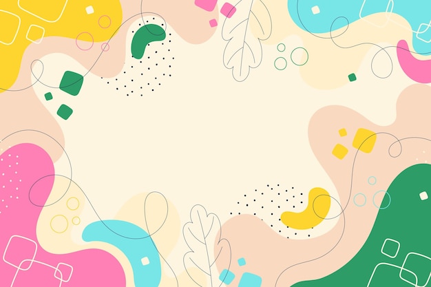 Vector hand drawn colorful dynamic shapes background