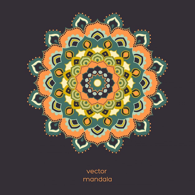 Mandala floreale colorato disegnato a mano