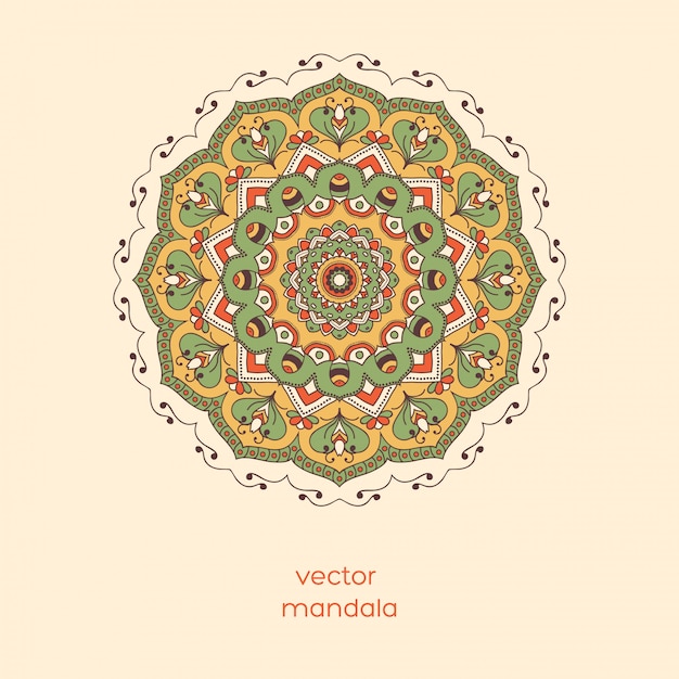 Mandala floreale colorato disegnato a mano