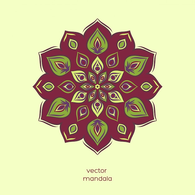 Mandala floreale colorato disegnato a mano