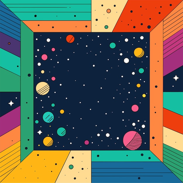 Vector hand drawn colorful minimal background with empty space