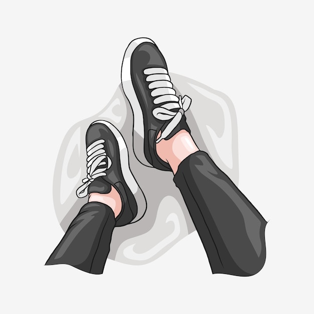 Vector hand drawn colorful shoes